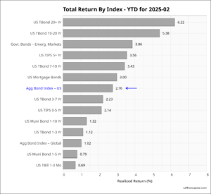 Government bonds YTD February returns 2025